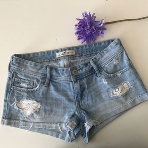 Hollister Distressed Crochet Shorts