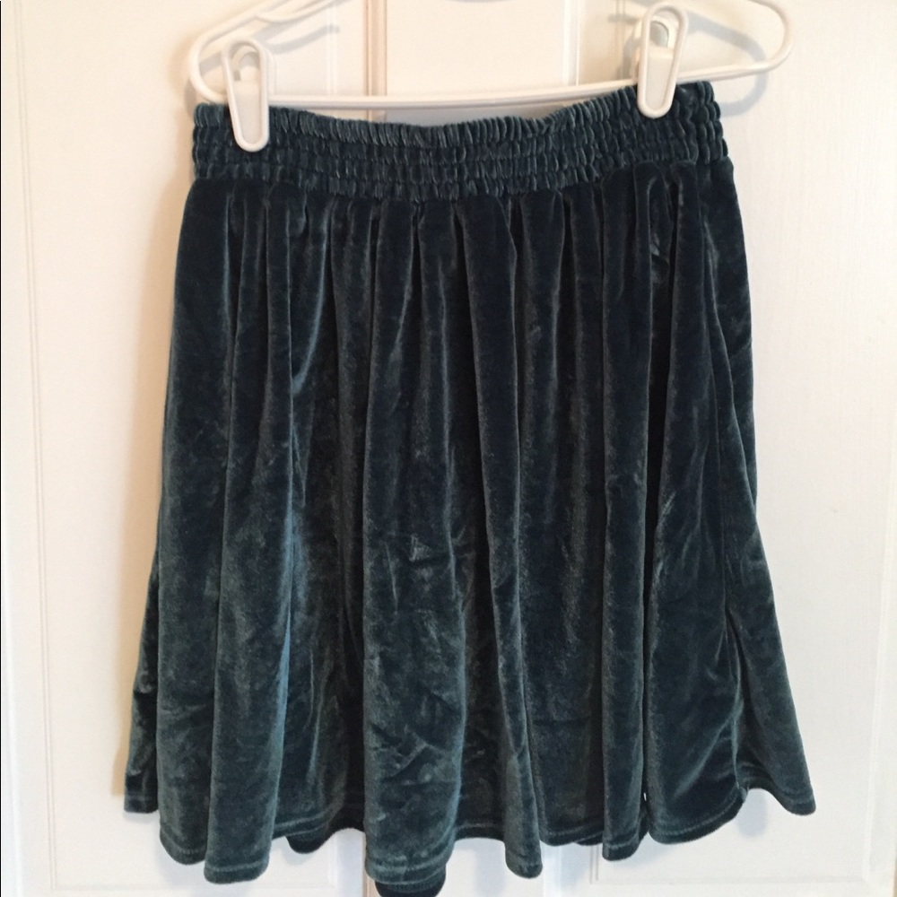 Ecote XS Turquoise Velvet Mini Skirt