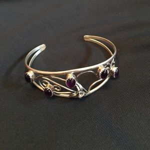 Sterling Silver Amethyst Cuff Bracelet