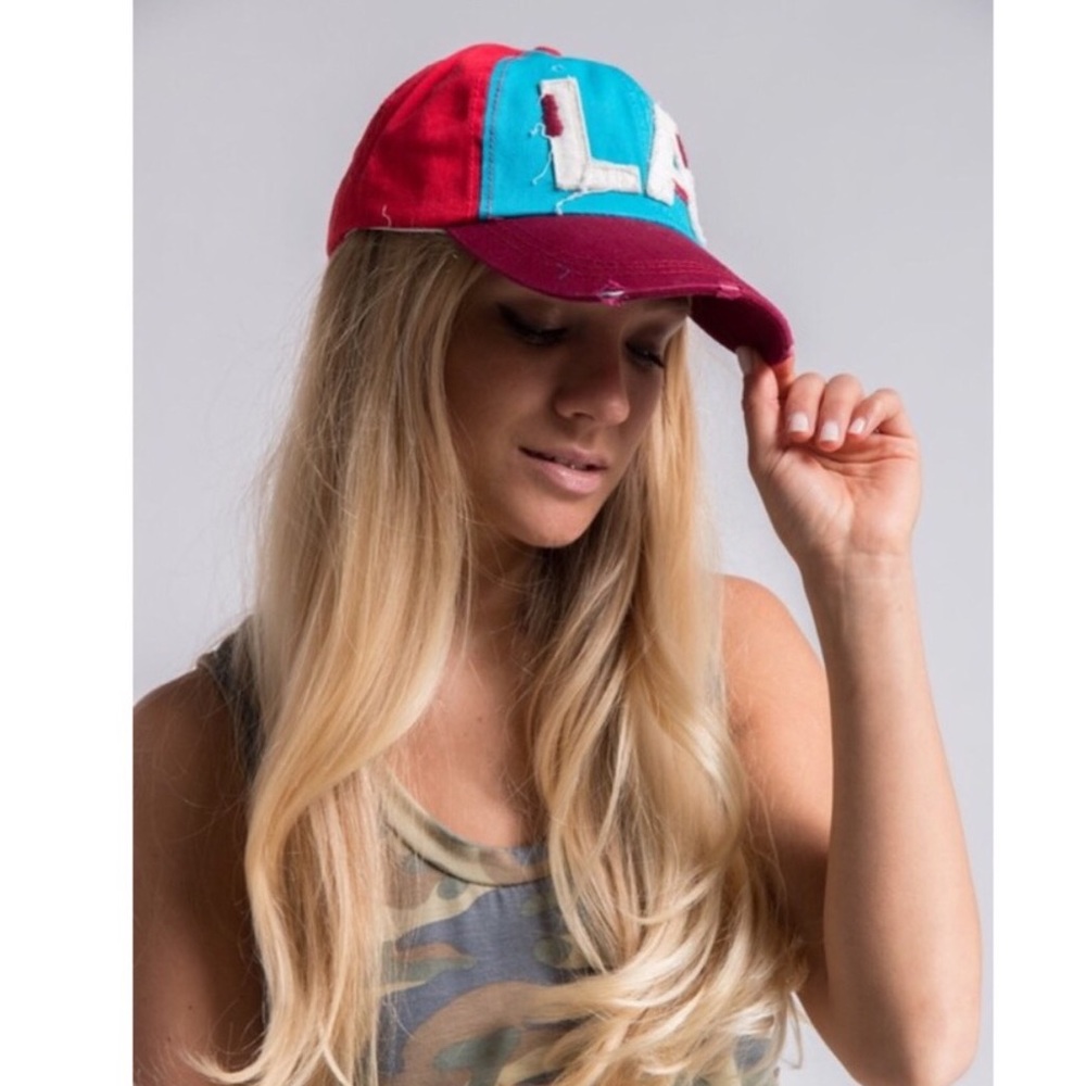 Color block LA baseball cap