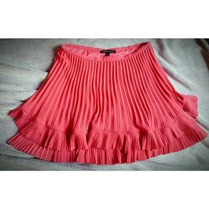 Banana Republic coral micro pleat ruffle mini NWOT