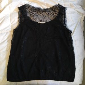 LOFT - black lace tank top