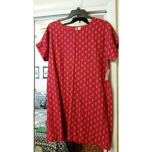 *CLEARANCE* NAVY Red Shift Dress - LARGE