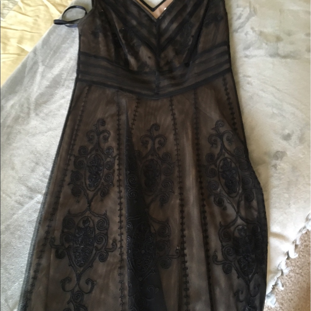 Loft black over lay lace dress size 2