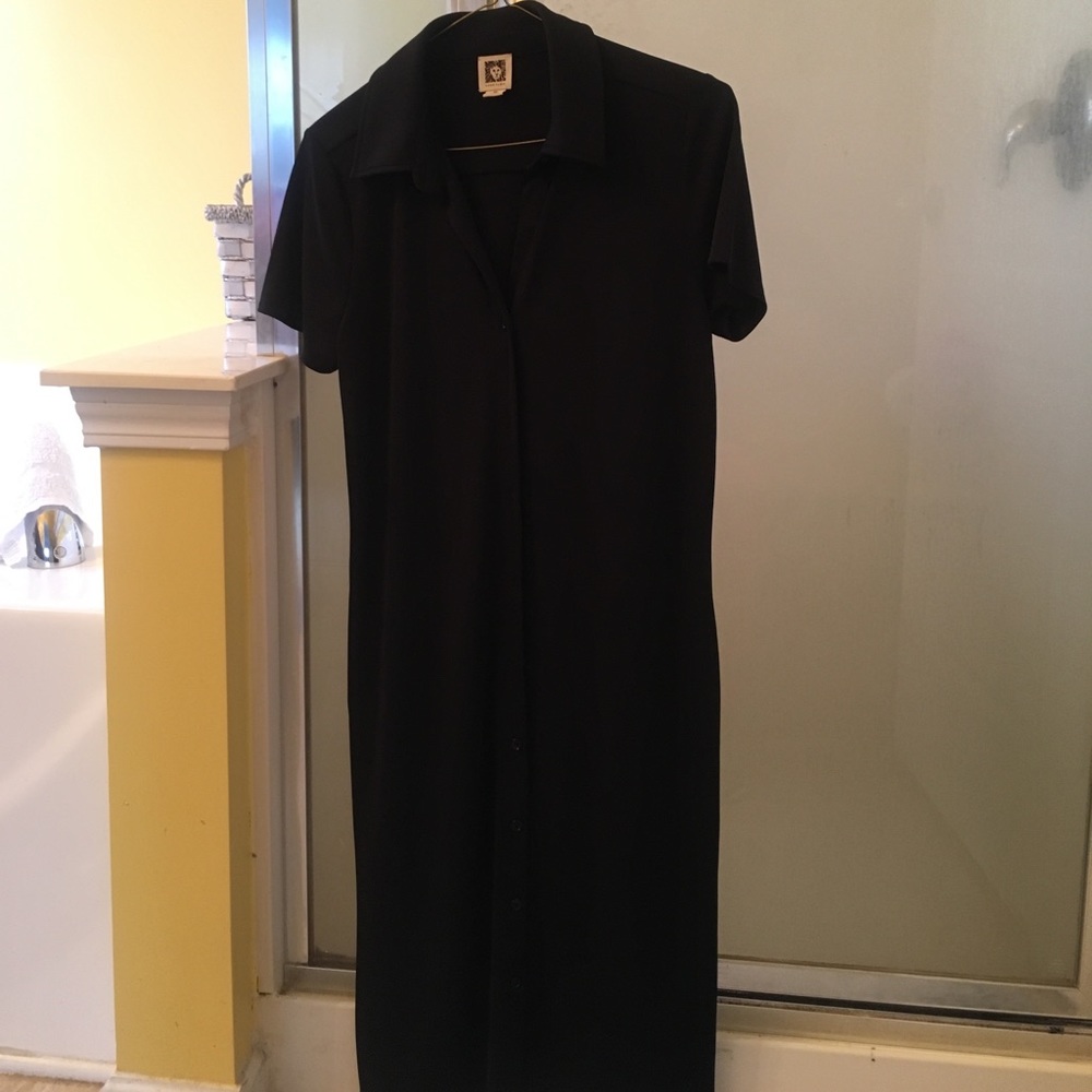 Anne Klein Black Short-Sleeve Dress