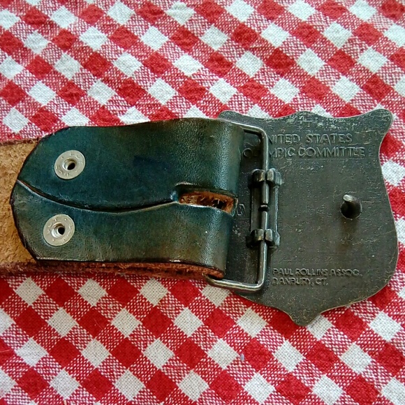 ⭐Vintage Leather Belt & USA Olympic Buckle main image 7