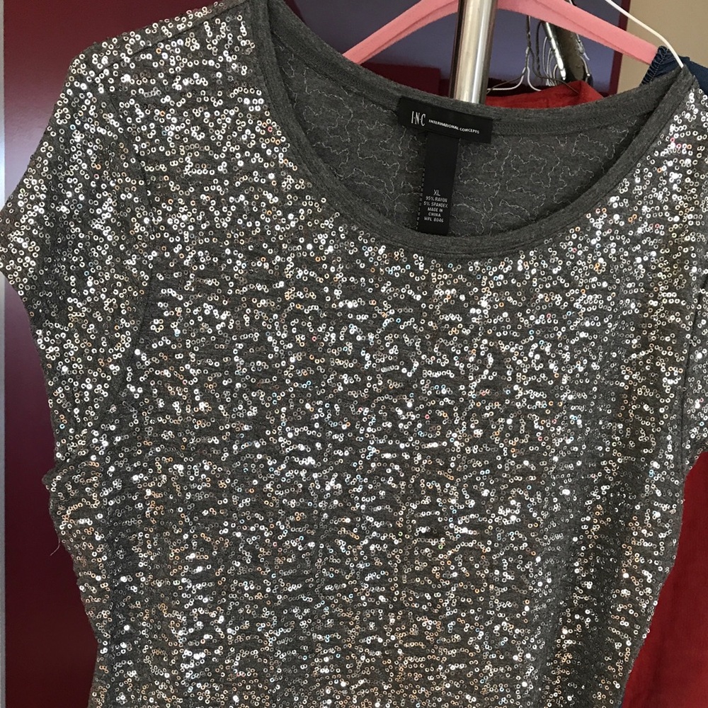 INC sequin top