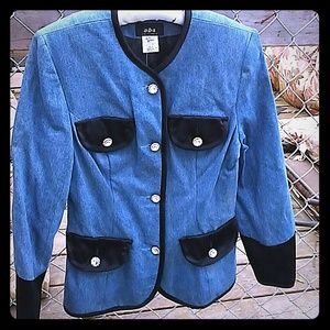 A.B.S jean jacket with 14 rhinestone buttons just