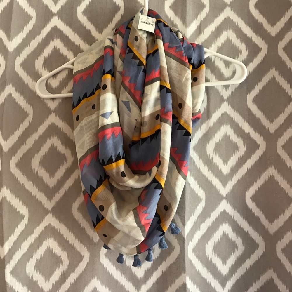 NWT J.crew Silk Aztec Printed Infinity Scarf