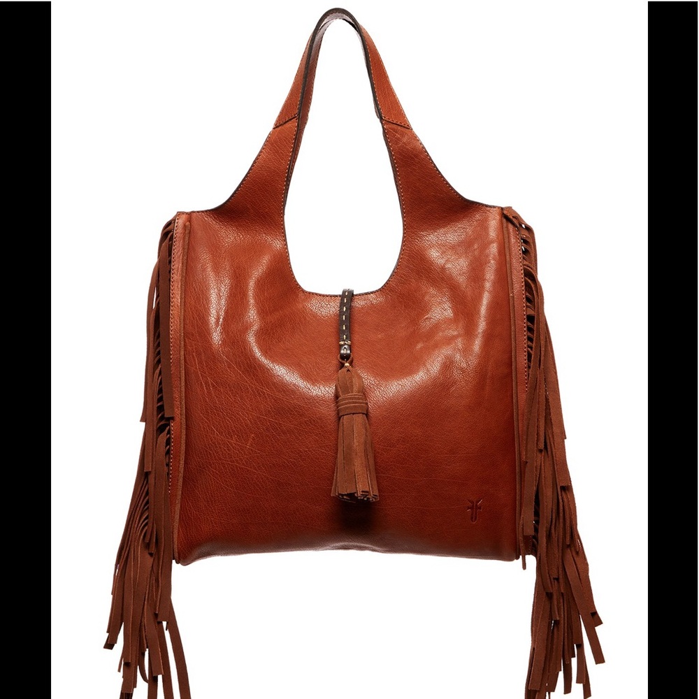 New FRYE Farrah Fringe Leather Shoulder Bag