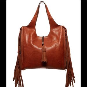 New FRYE Farrah Fringe Leather Shoulder Bag