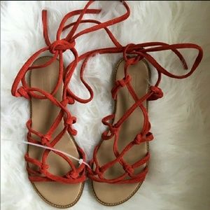 Topshop "FunFair" red sandals