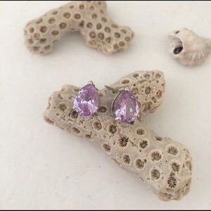 Purple Teardrop Earrings