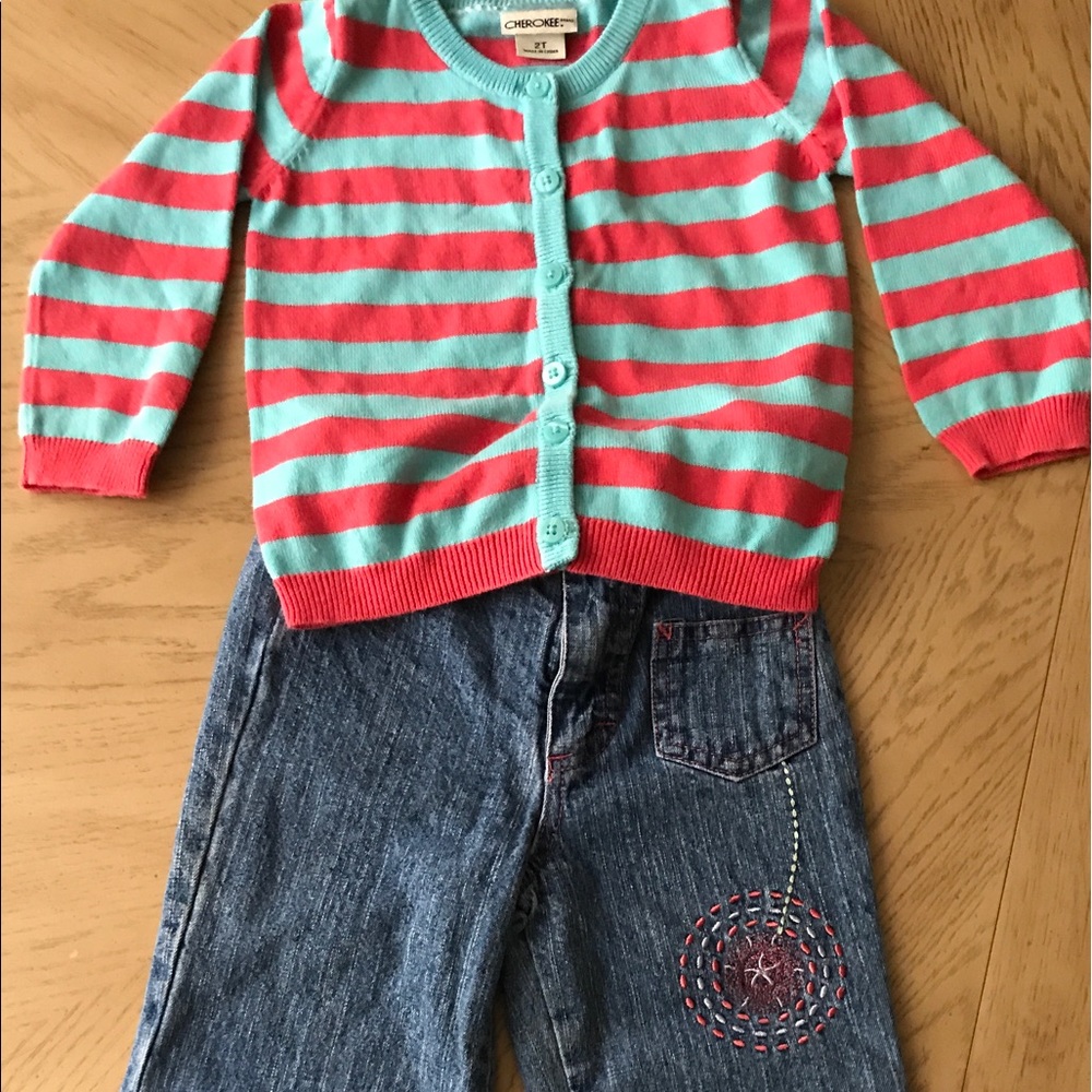 Cherokee Girls Sweater and bottoms.