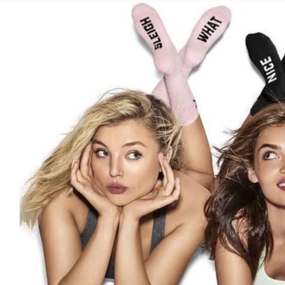 VS PINK Supersoft "Sleigh What" Fuzzy crew Socks! - Picture 3 of 4