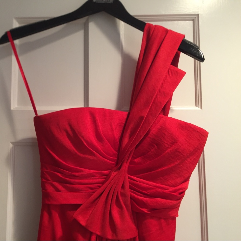 BCBG one shoulder red cocktail dress - Picture 2 of 3