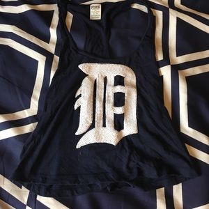 Victoria Secrete Pink Detroit Tiger Crop Tank