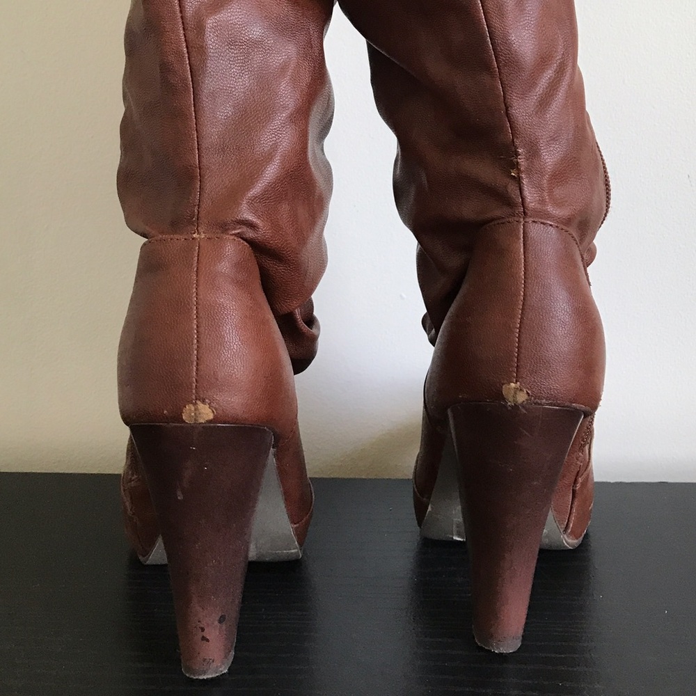 Brown Slouch Heel Boot - Picture 4 of 7