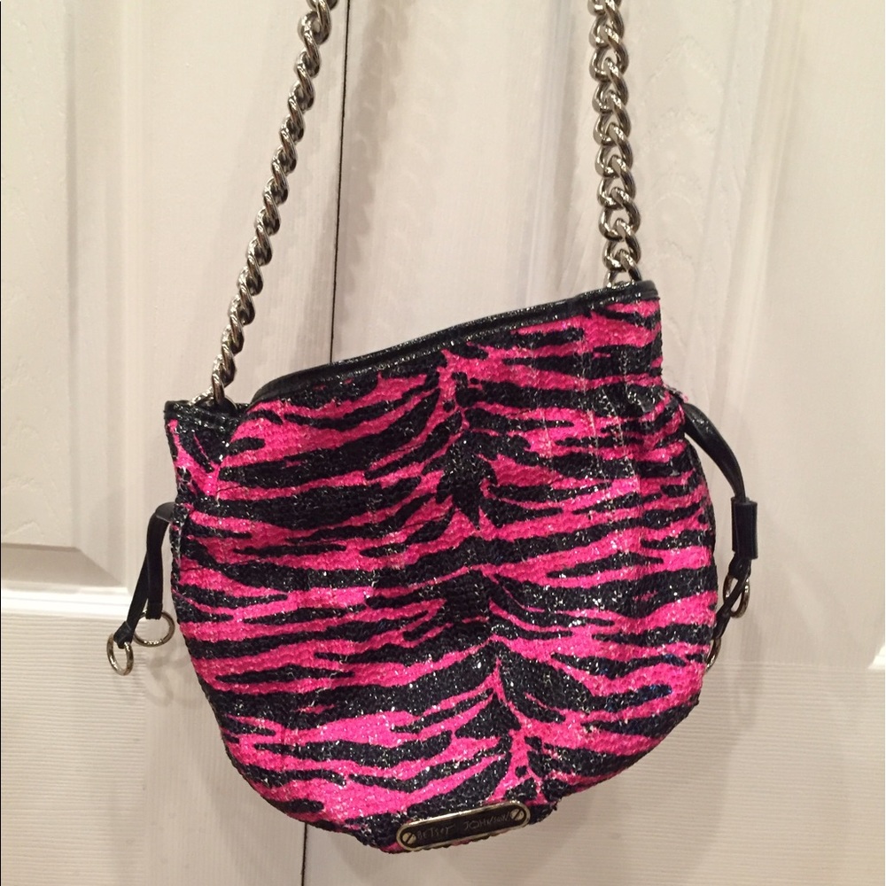Betsy Johnson sequin bucket bag