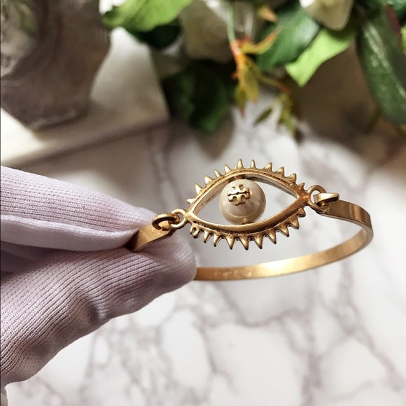 Tory Burch Jewelry Tb Tory Burch Logo Evil Eyes Gold Bangles Poshmark