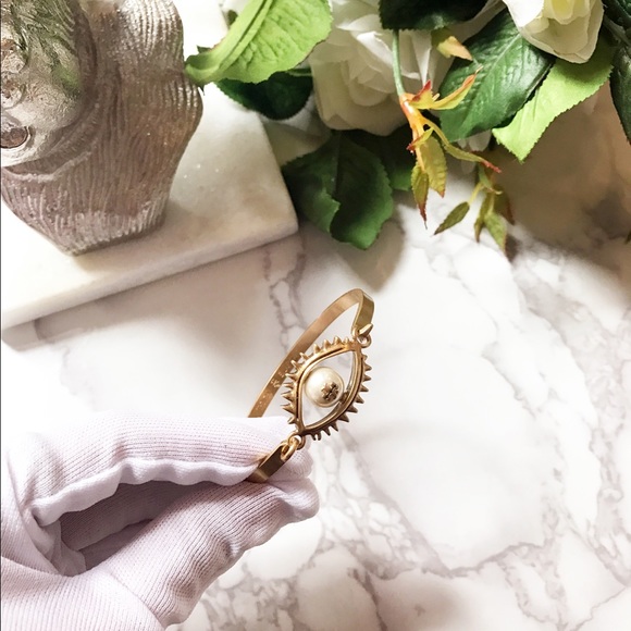 Tory Burch Jewelry Tb Tory Burch Logo Evil Eyes Gold Bangles Poshmark