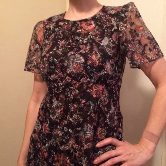 ZARA black flower lace dress - Picture 3 of 3