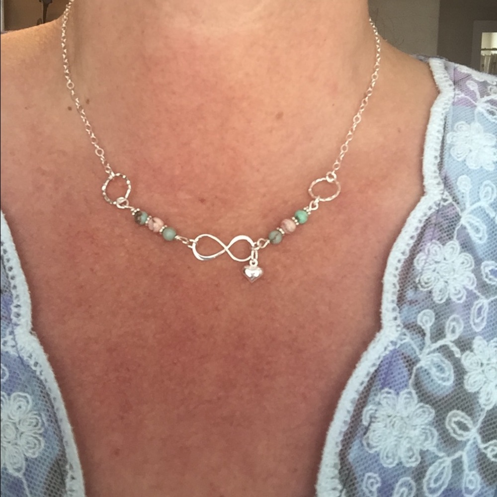 SoId! Infinity Necklace Rhodochrosite & Jasper - Picture 4 of 6