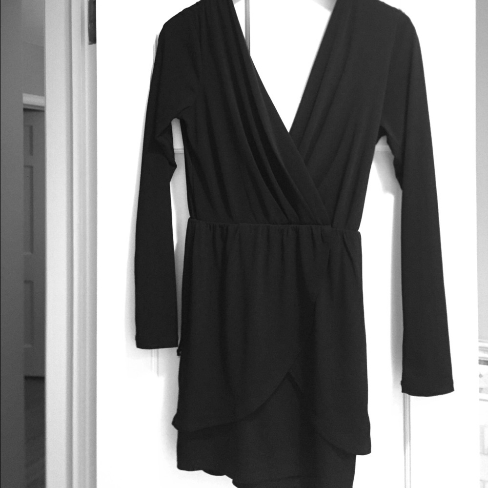 BCBGeneration black long sleeve party dress.