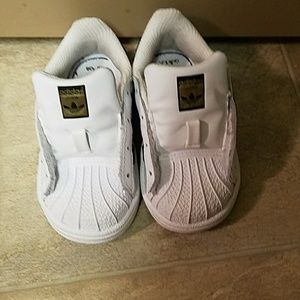 Baby shoes  black and white Adidas  size 5