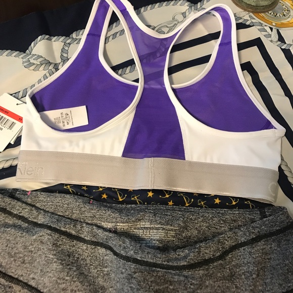 $39 CALVIN KLEIN• holographic racerback sports bra - Picture 3 of 7