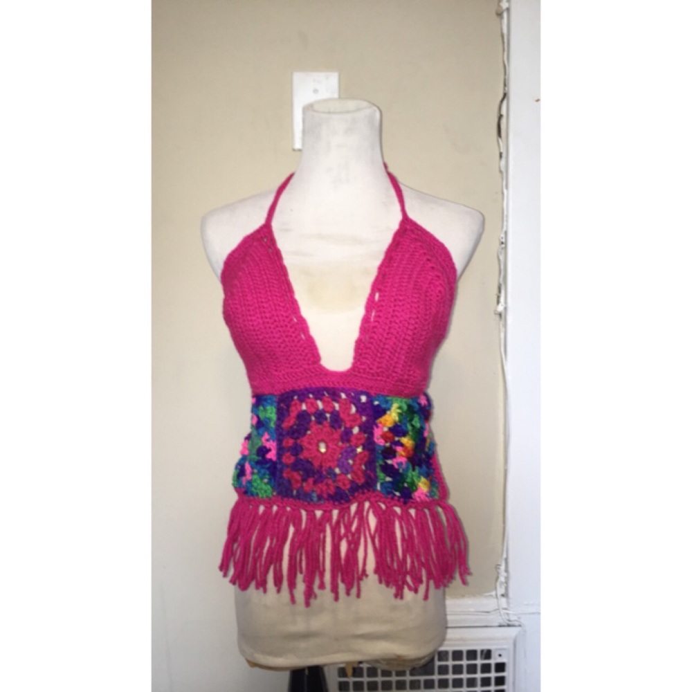 Handmade crotchet pink top