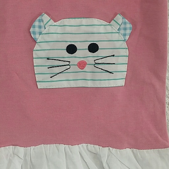 SALE***Pink Kitty Eyelet Dress. Kids :) - Picture 3 of 5