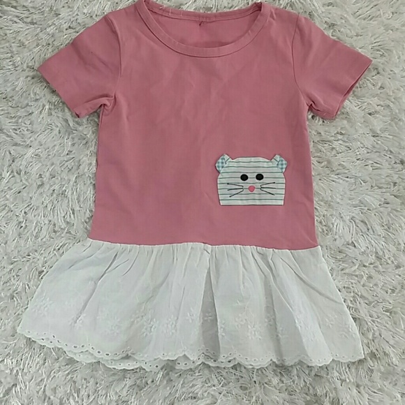 SALE***Pink Kitty Eyelet Dress. Kids :) - Picture 5 of 5