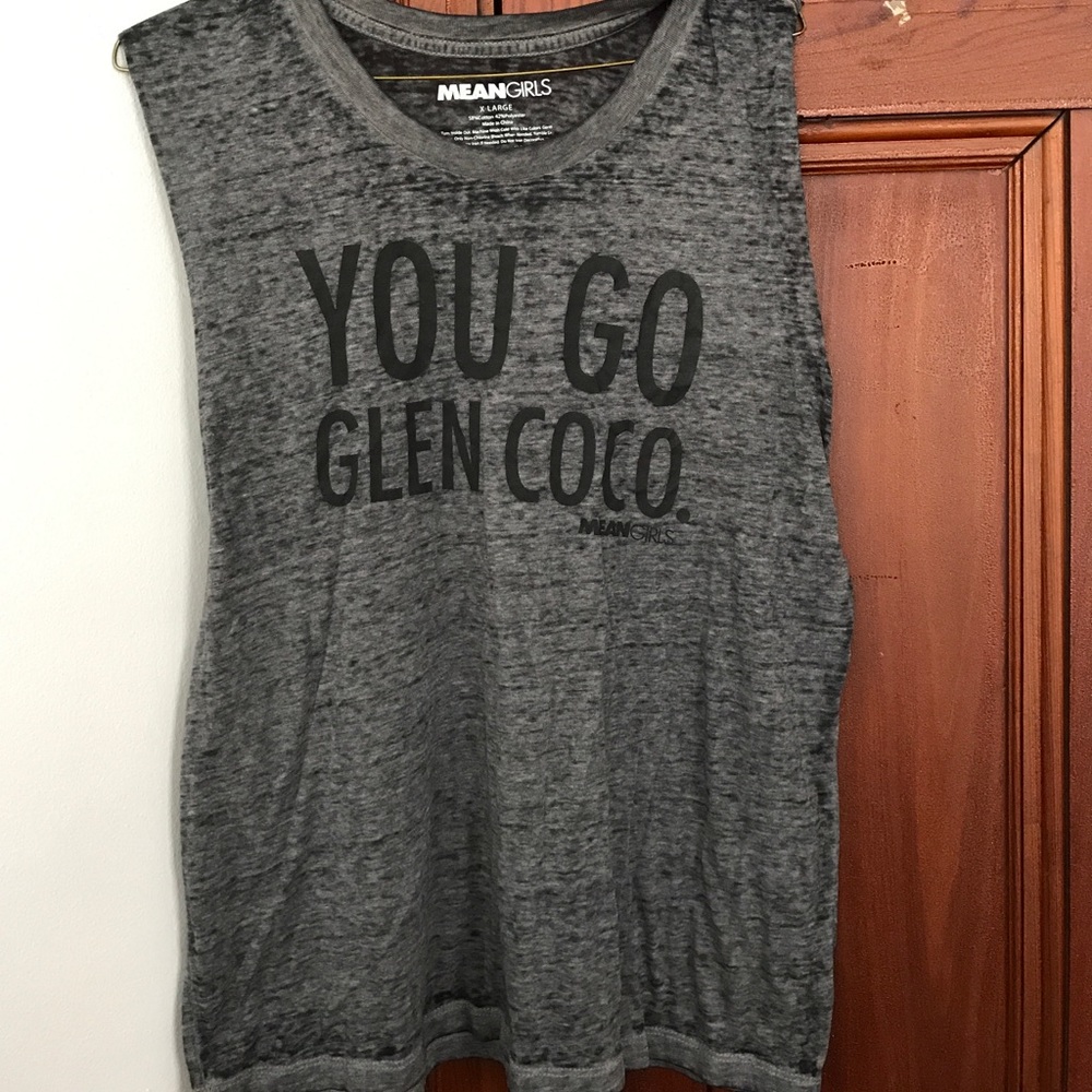 Gray tank top with Mean Girl saying