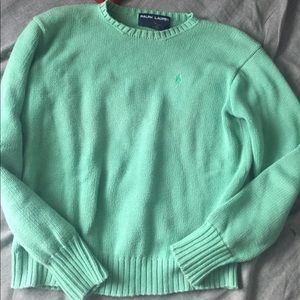 Mint Green Ralph Lauren Crewneck Knit Sweater