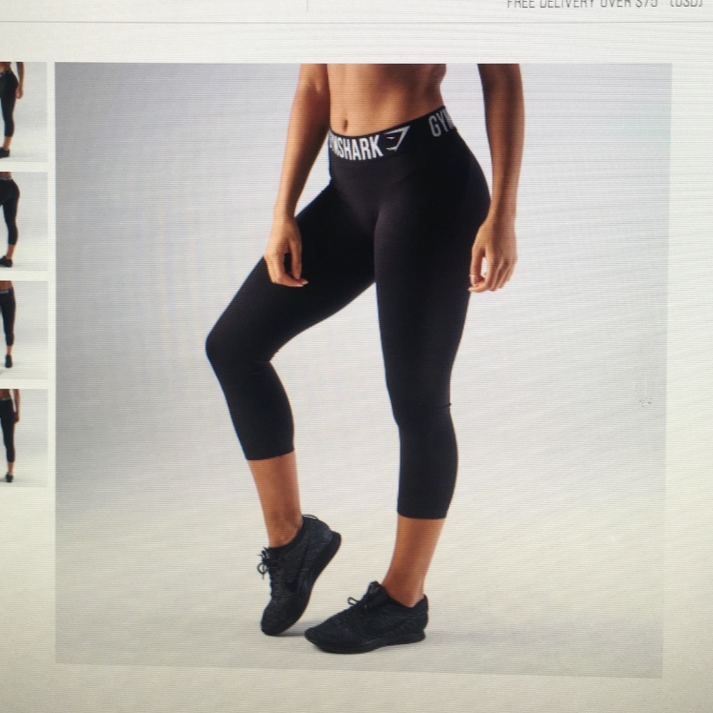 NWOT rare gymshark fit cropped legging S blk/white