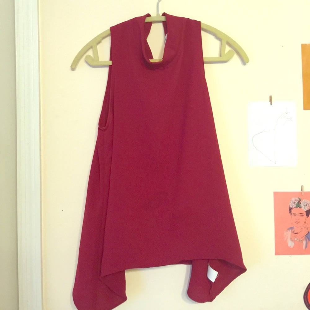Red flowy tank