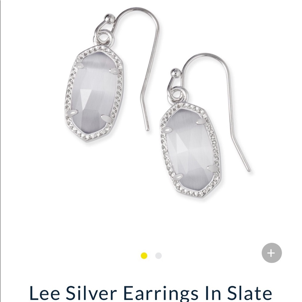 Kendra Scott Lee earrings in silver and slate