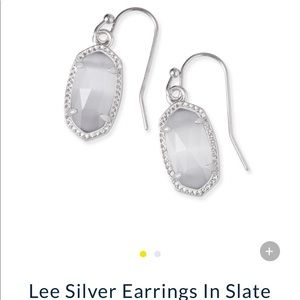 Kendra Scott Lee earrings in silver and slate