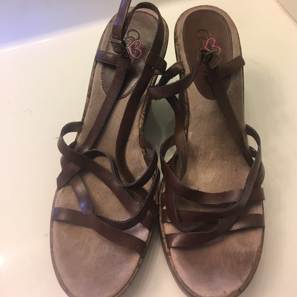 Brown platform sandals