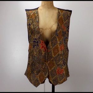 Beaded vintage vest lined hand stitched beading
