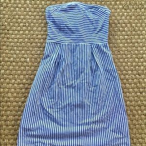 Strapless Navy Stripes Dress