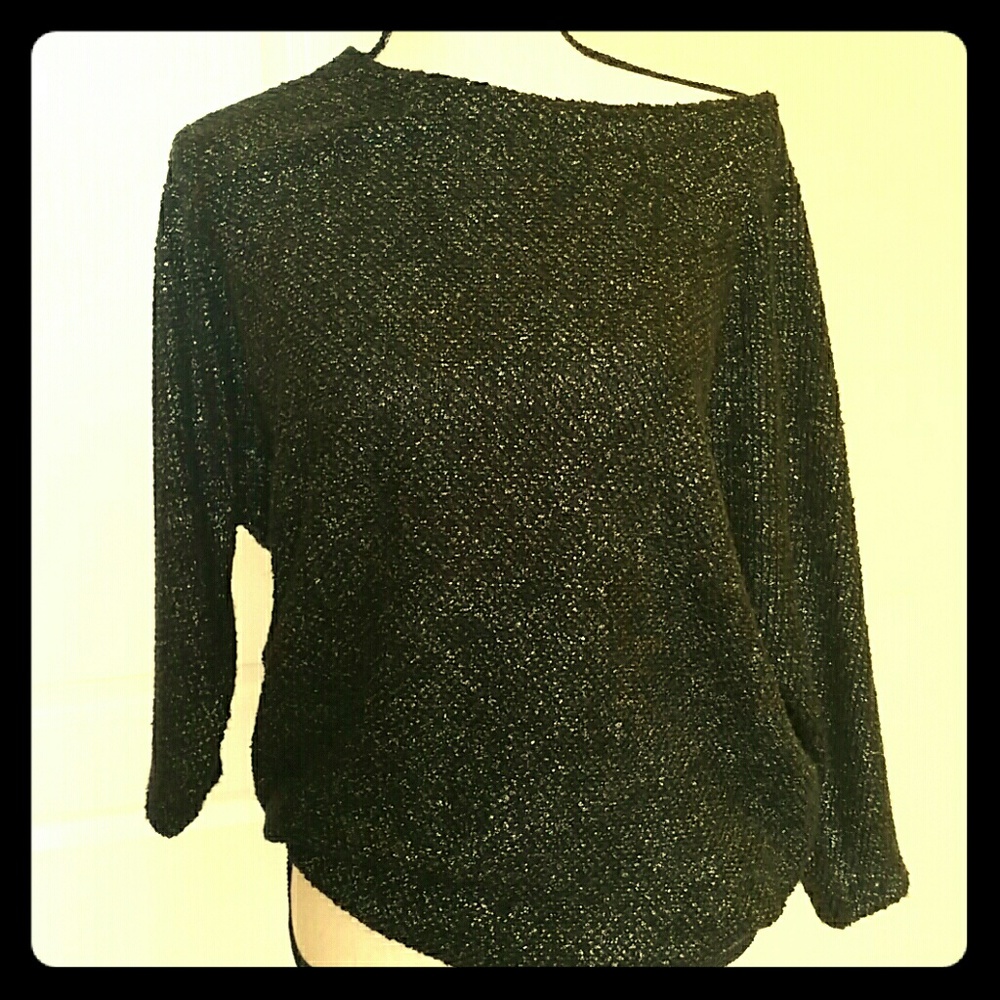 Black sweater with silver foil