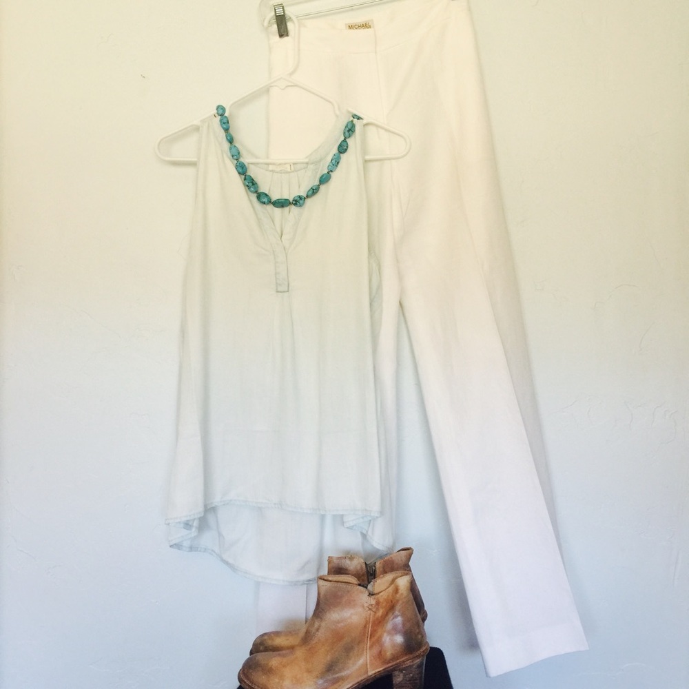 👖 Michael Kors White Linen Pants