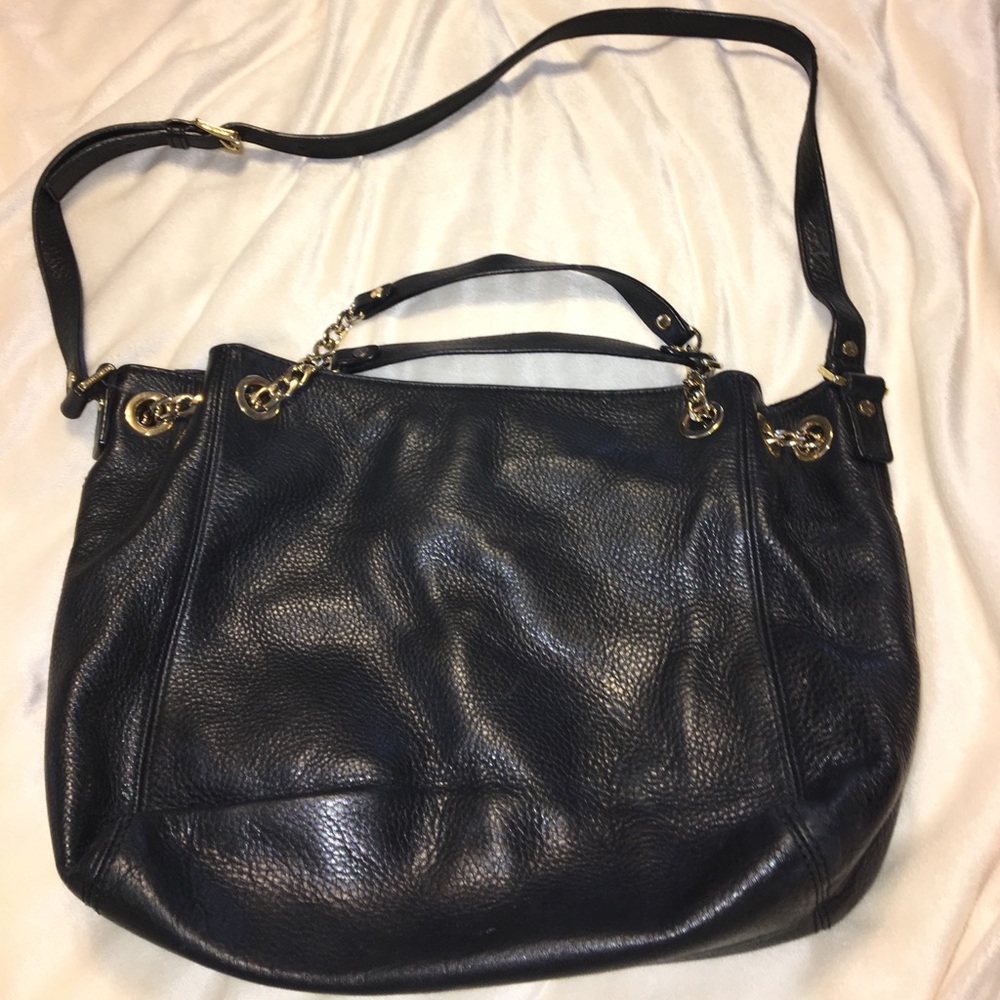 Michael kors black leather purse