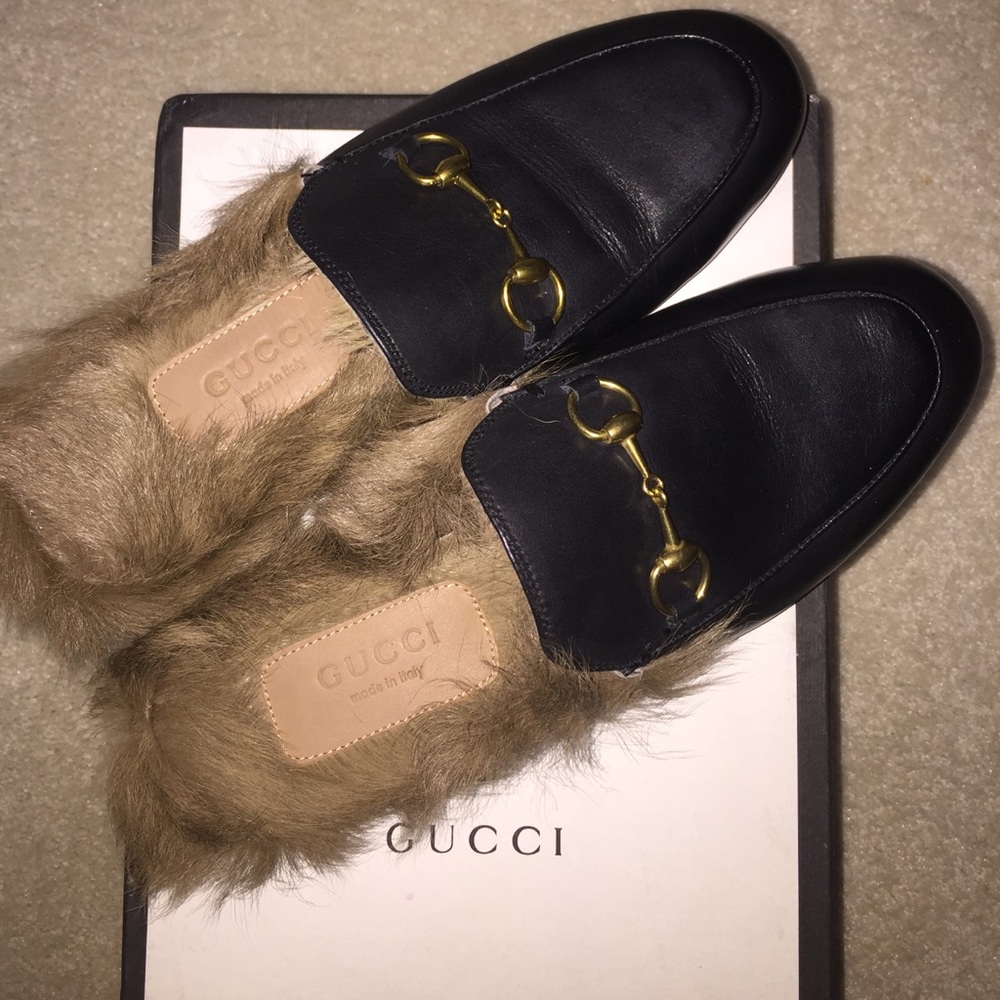 Gucci Fur Princeton Slippers