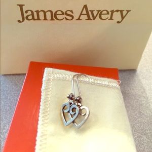 James Avery Retired Heart Scroll Earrings