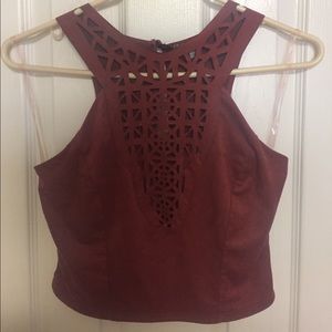 Crushed velvet crop top