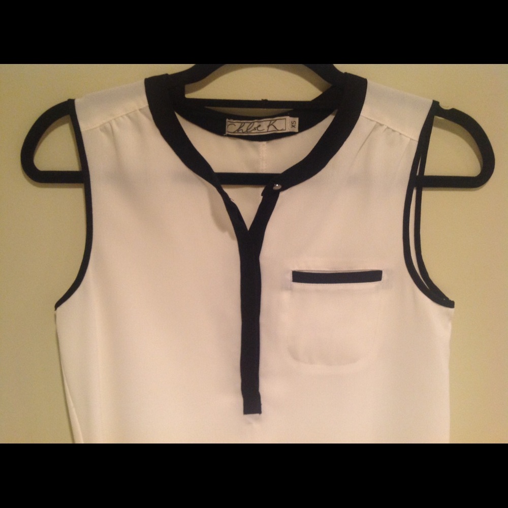 Chloe K. Sleeveless blouse.