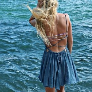 Free people open back tie dress